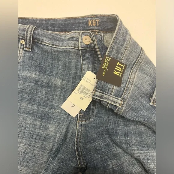Size 18W KUT from the Kloth High Rise Ankle Straight Leg Jeans - Picture 3 of 6